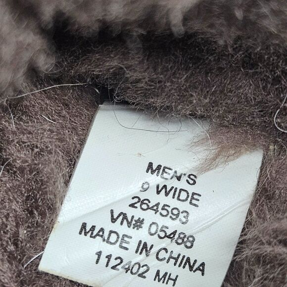 LL Bean Wicked Good Slippers Mens 9 Wide Brown Suede Shearling Slip On Shoes - Picture 9 of 11